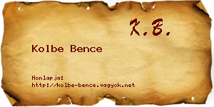 Kolbe Bence névjegykártya