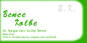 bence kolbe business card